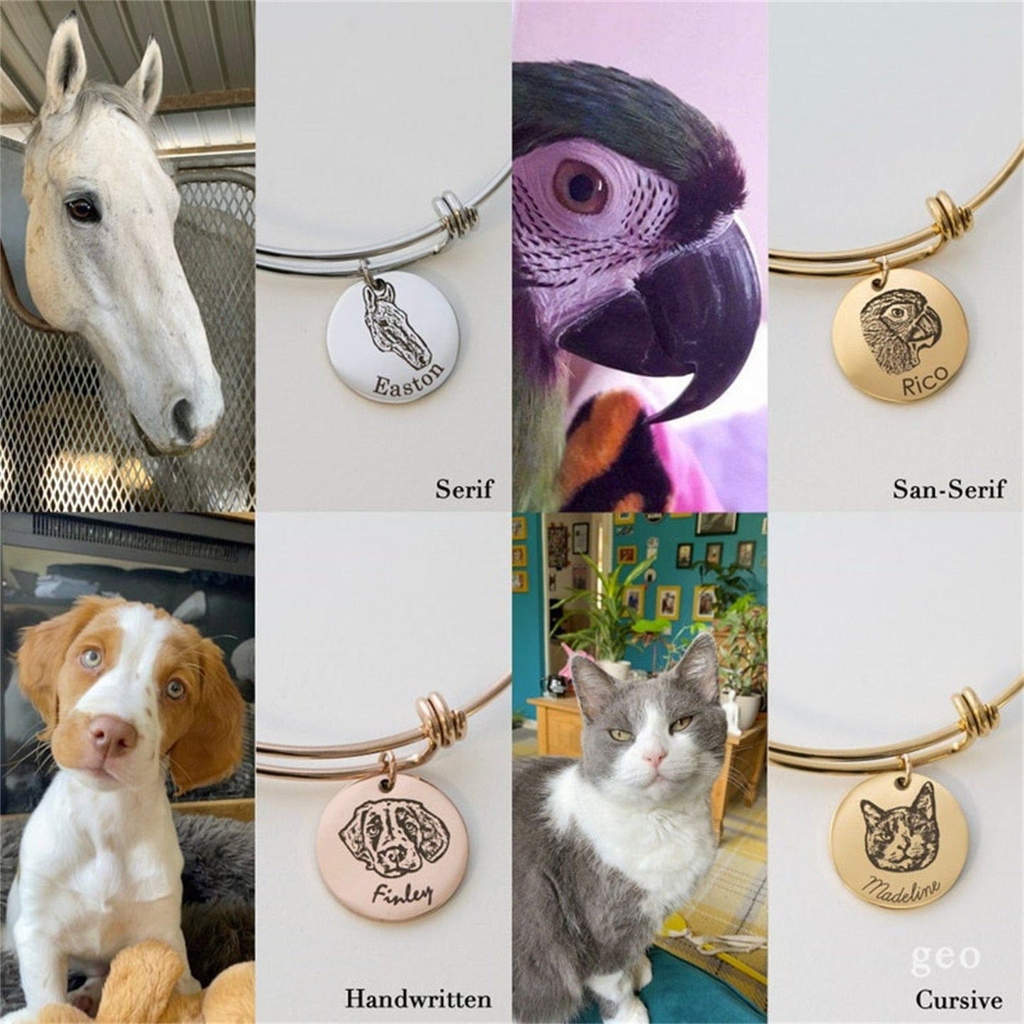 Pet Portrait Disc Bracelet